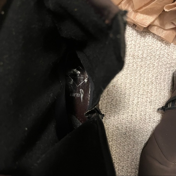 Ara Gor-Tex Brown Inner Zipper Fabric Water Proof Square Toe Heeled Boot… - Picture 8 of 11